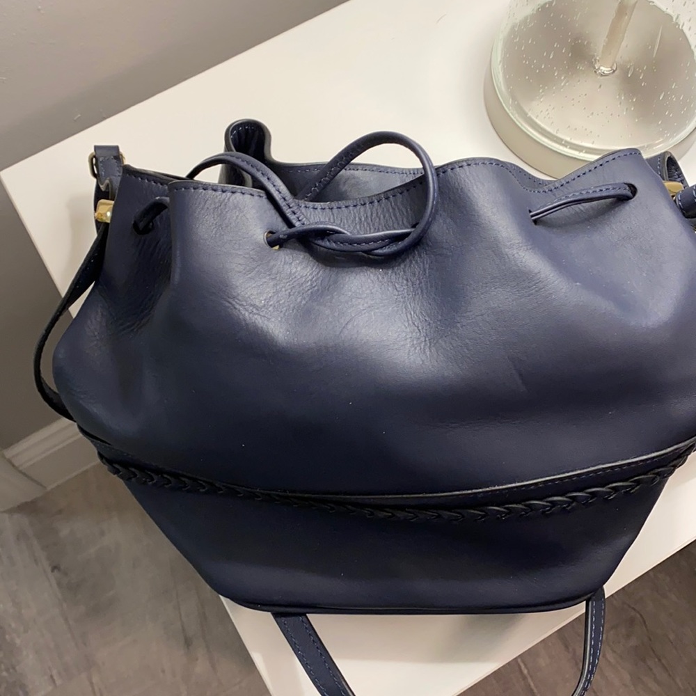 Dark navy blue Ivanka Trump leather purse never used